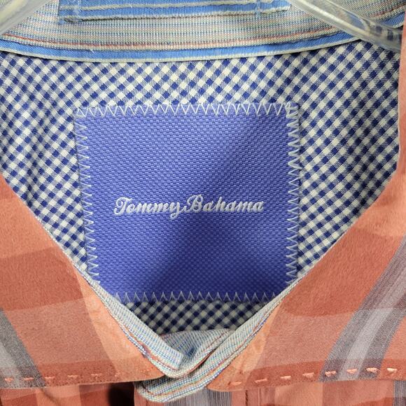 Tommy Bahama Button Front Rust Orange Plaid Shirt Size XL 82424-0872 - Picture 3 of 6